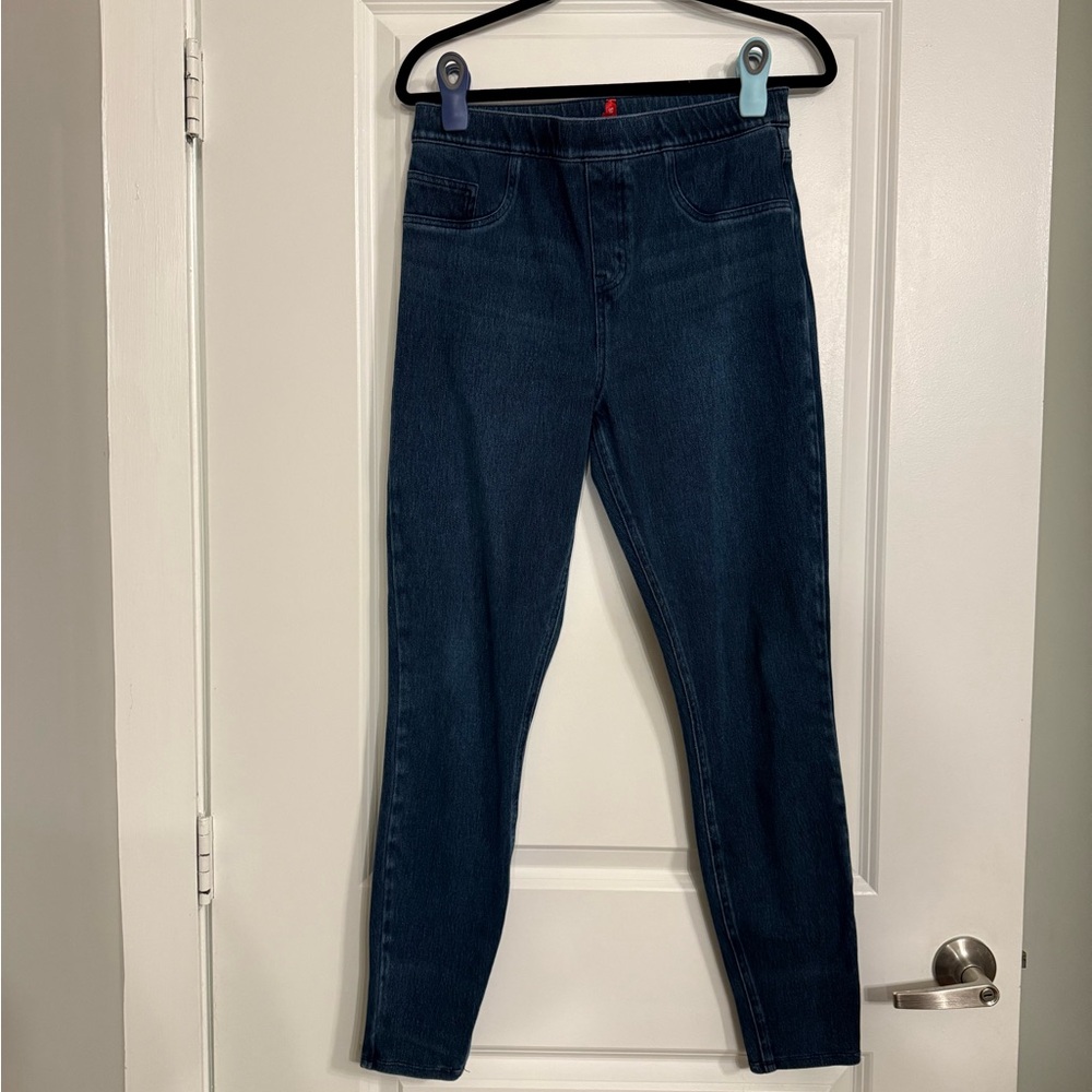 SPANX Jean-ish Ankle Denim Leggings in Dark Indigo Tall Size Large